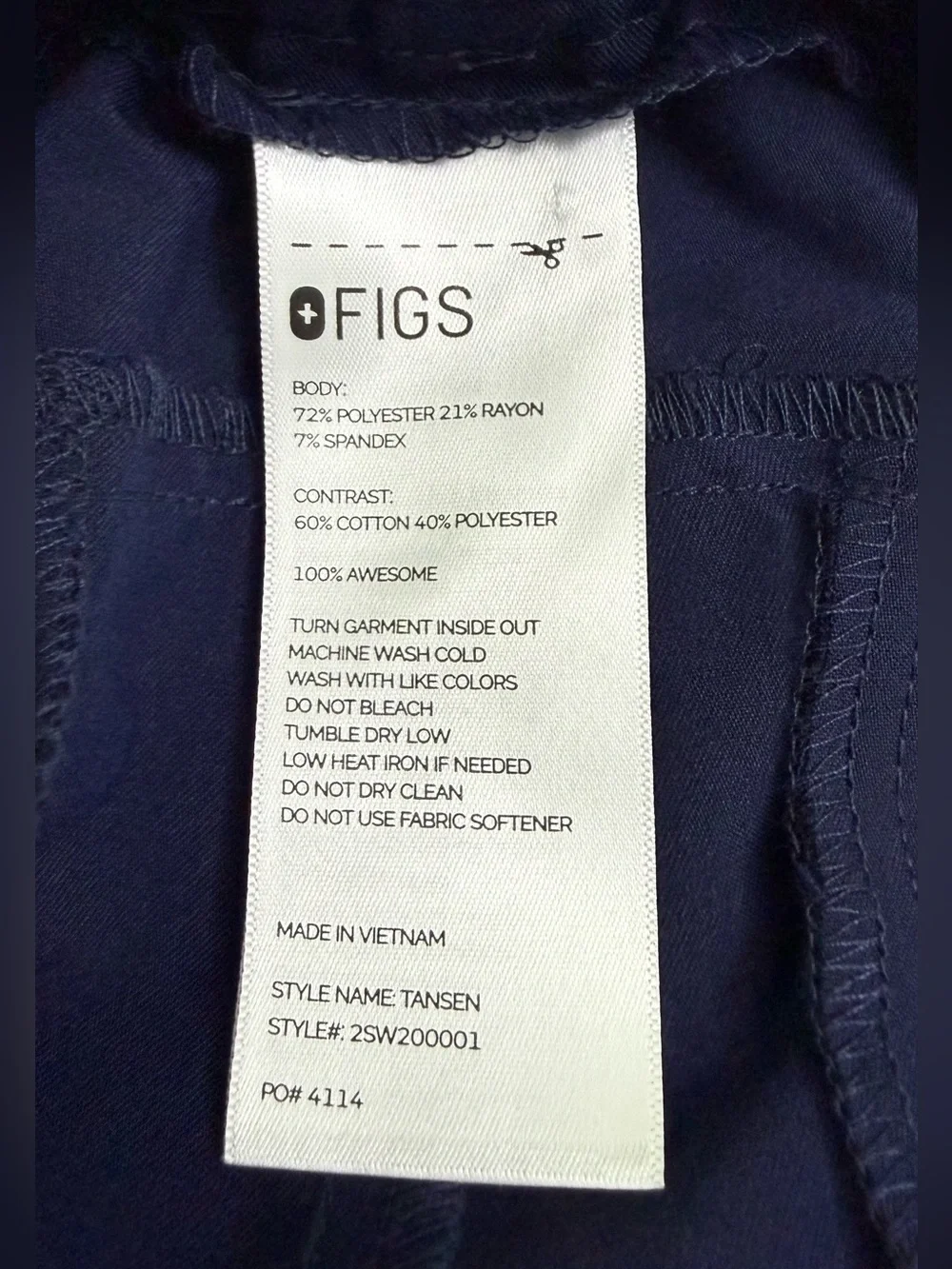 FIGS | Tansen Casual Scrub Pants | Navy | 5XL/S - Picture 4 of 4